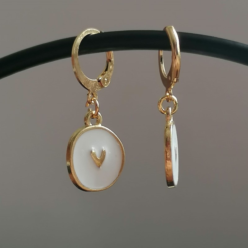 White Love Earrings