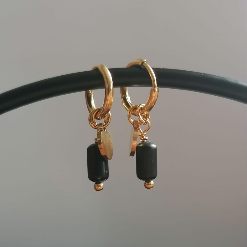 Black and Gold Earrings