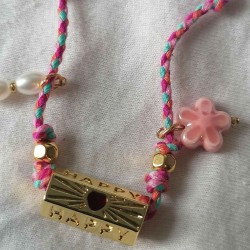 Pink Flower Necklace