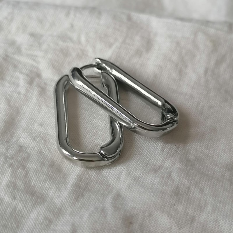 Square Hoops Silver