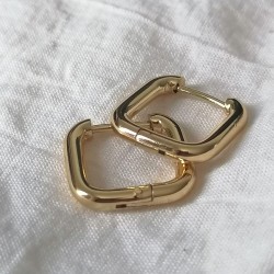 Square Hoops Gold