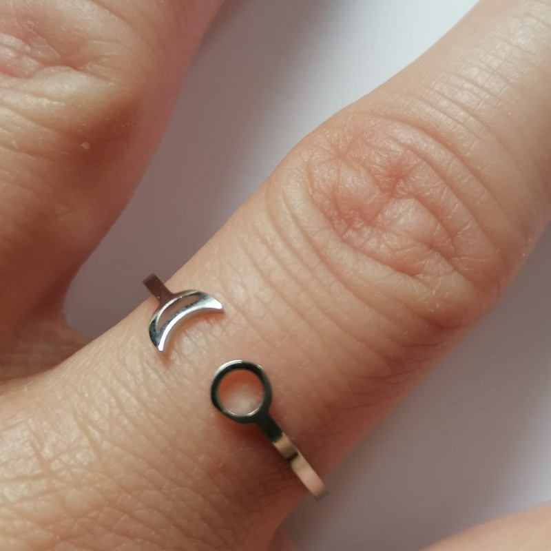 Silver Moon Ring