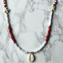 Red Seashell Necklace