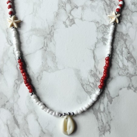 Red Seashell Necklace